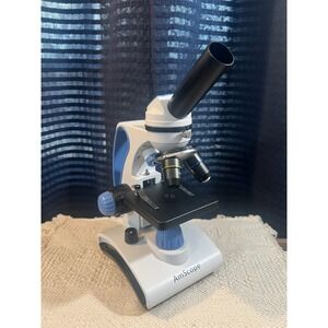 AmScope Kids Student Compound Microscope LED Light 4X 10X 40X portable